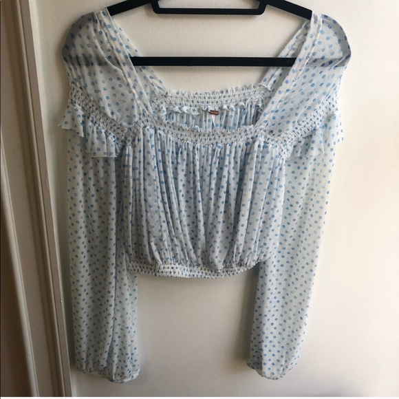 SOLD Free People Polka Dot Top - Picture 3 of 5